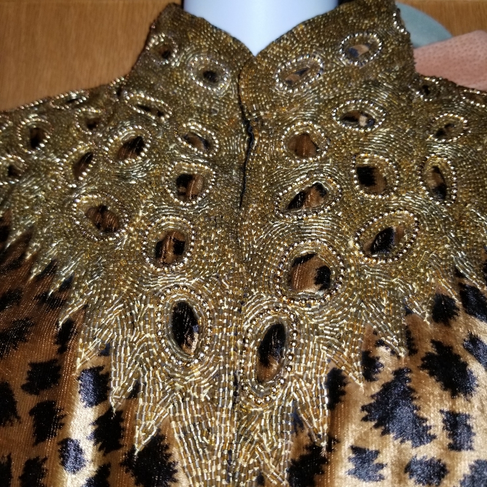 Animal Print- Beaded Swing Jacket